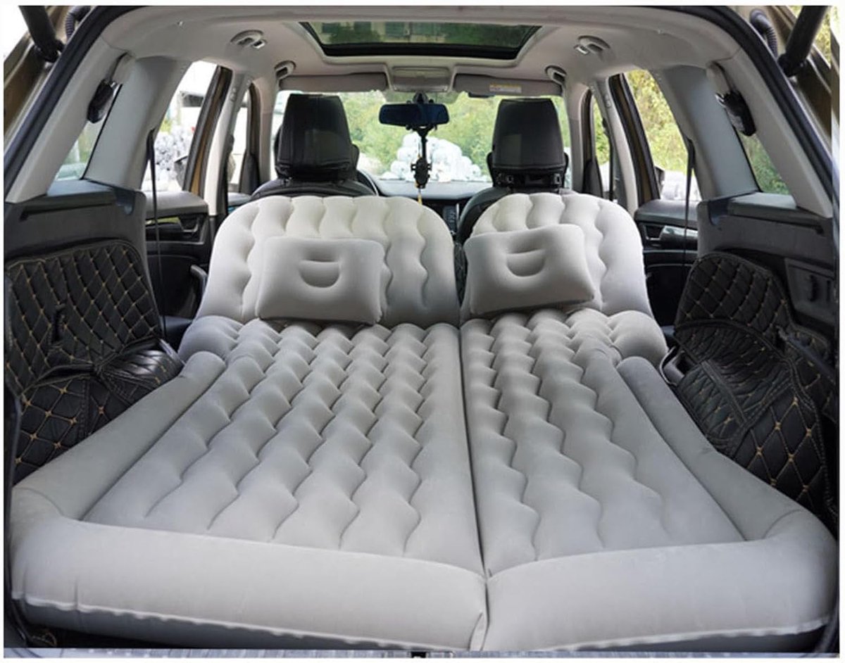 Auto Matras - Reisbed Luchtbed - Comfortabel Slapen - Zelfopblaasbaar Ontwerp - 15 cm Dik - Grijs