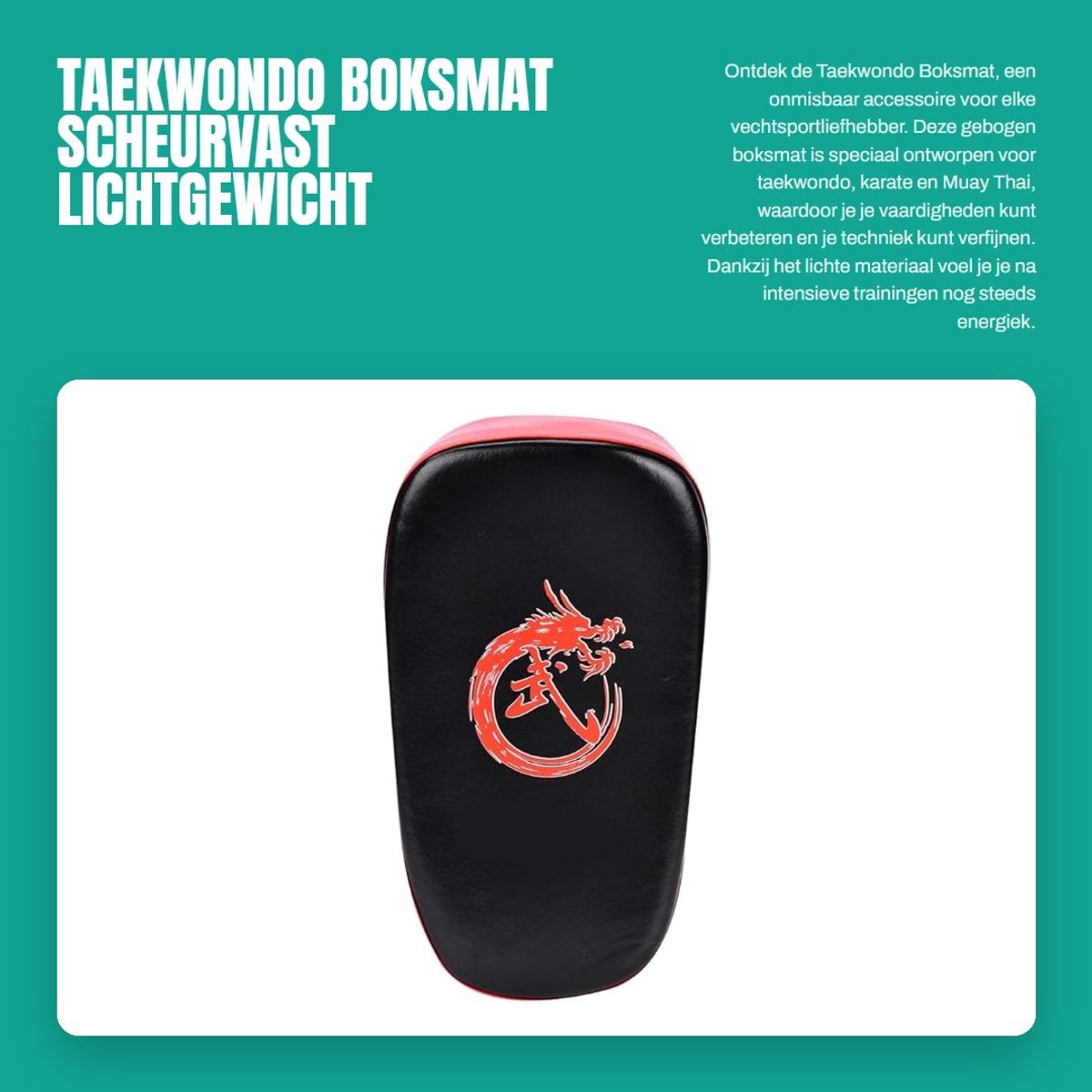 Dailygoods- Boksmat Schokabsorberend - Taekwondo/Bokstraining - Vechtsport/Karate - Lichtgewicht/Compact - Scheurvast/Goed Afgewerkt - Hoge Dichtheid Schuim - Boksdoel