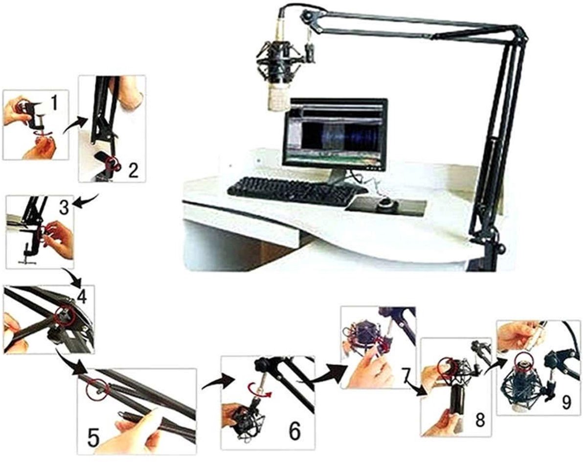 Dailygoods- Microfoonarm Verstelbaar - Microfoonstandaard Bureau - Microfoonstandaard Tafel - Schaararmstandaard - Stalen Frame - Duurzaam en Flexibel