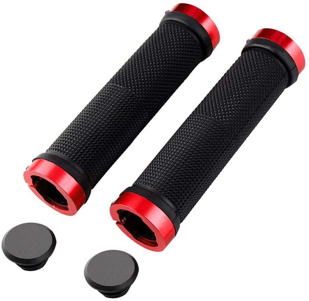 Dailygoods- Fietshandgreep Antislip - Fietshandvatten - Aluminium Vergrendeling - Mountainbike Handvatten - Rubber - 4 Stuks - Fietshandvat