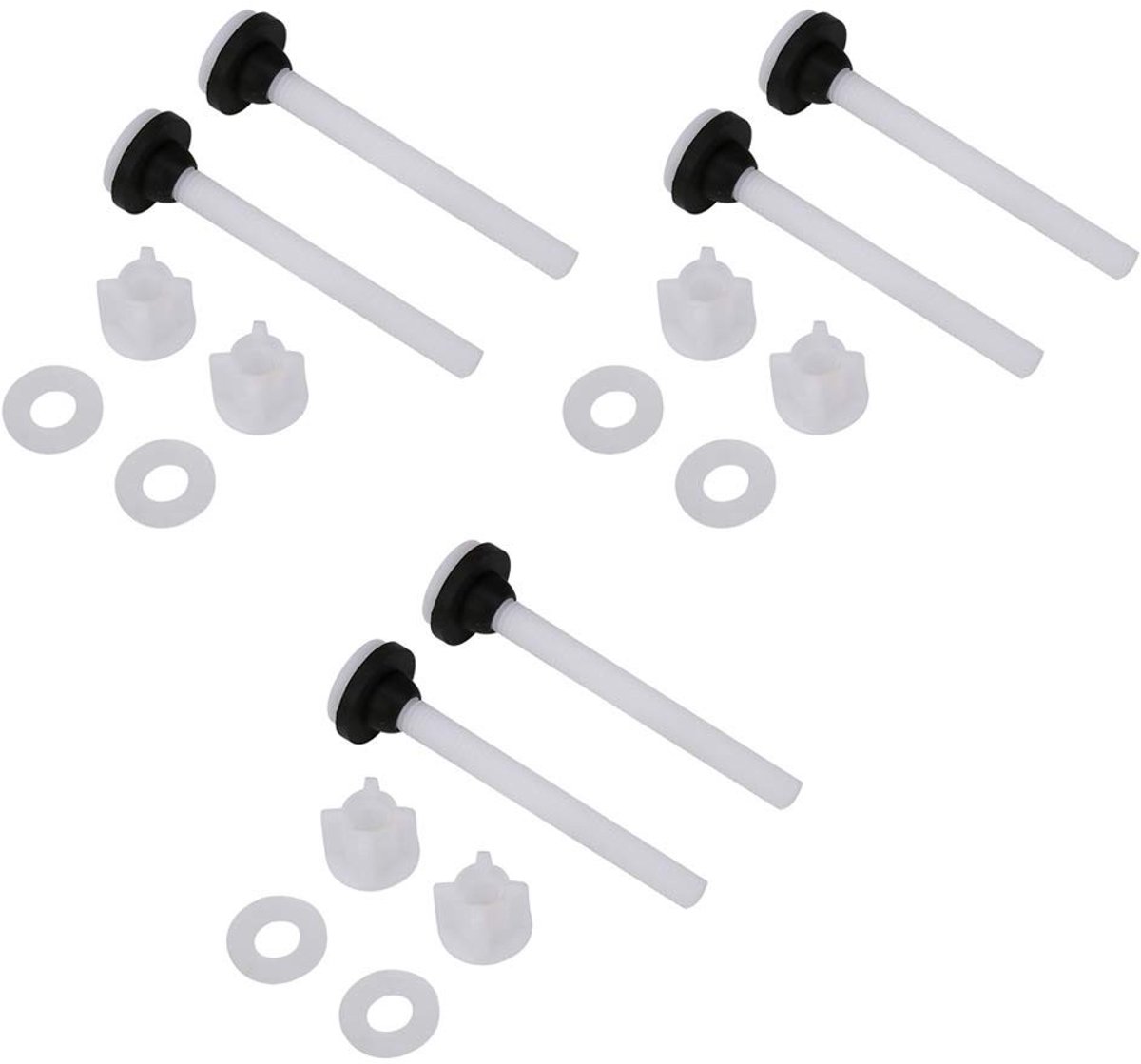 Dailygoods- WC-bouten Set - Schroeven met Moeren/Ringen - Toiletbril Scharnierbouten - Badkamer Toiletreparatieset - Geschikt voor Standaard Toiletten - Duurzaam en Stabiel - Toiletbouten