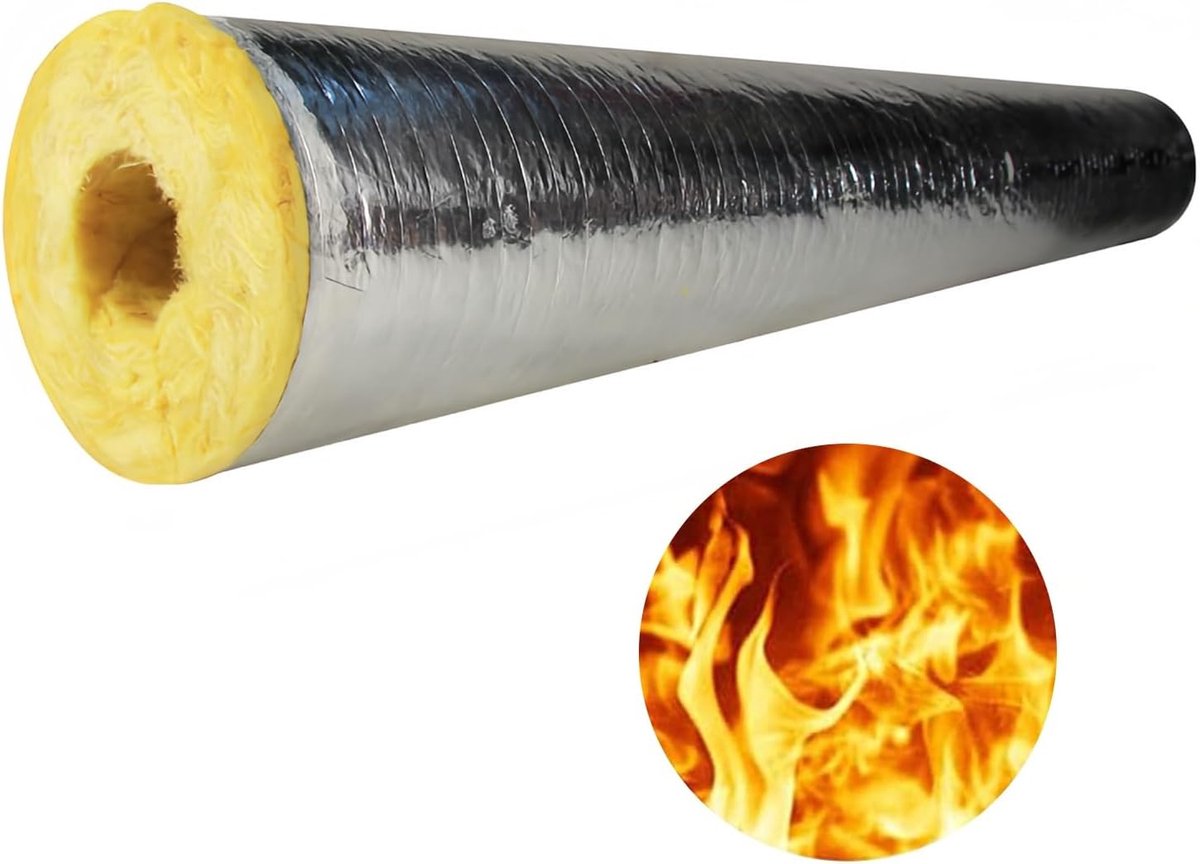 Glaswol Isolatie - Isolatiemateriaal Buizen - Leiding Isoleren - Vocht- en Vorstbestendig - 1 Meter Lengte - Grijs