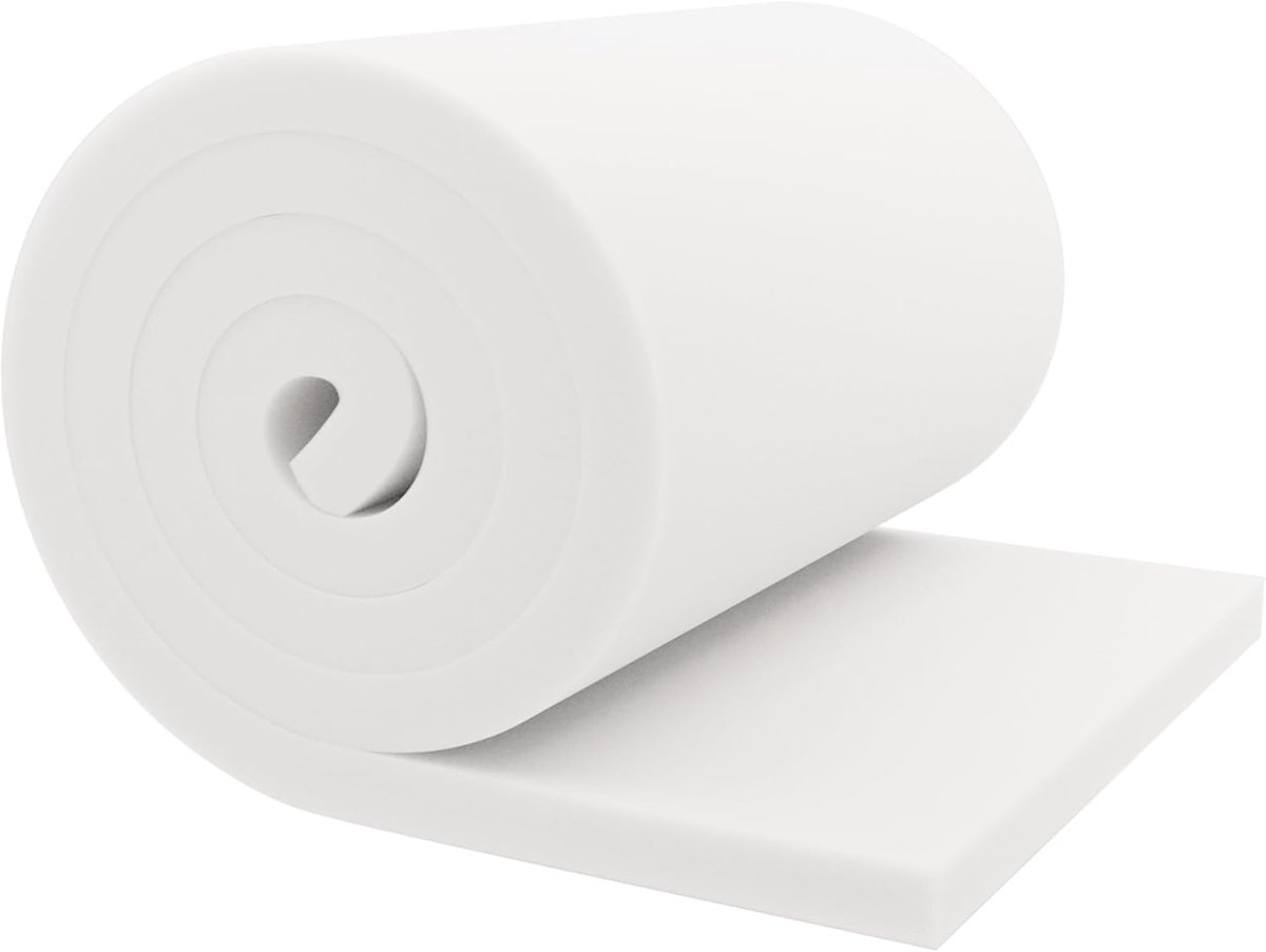 Schuimrubber Plaat - Vulling Kussen - Meubelstoffering - Hoge Dichtheid - 114x33 cm - Wit