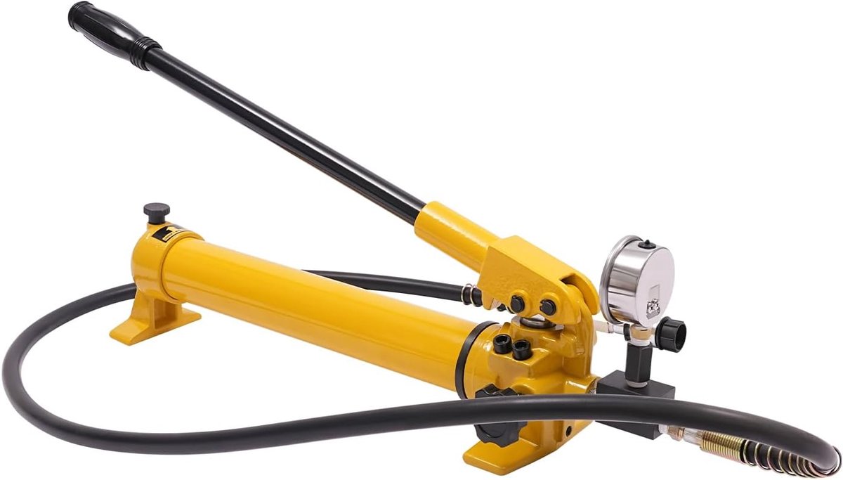 Hydraulische Pomp - Handpomp Slang - Kracht Toepassen - Hoge Druk - 700cc Olie - Zwart Oranje