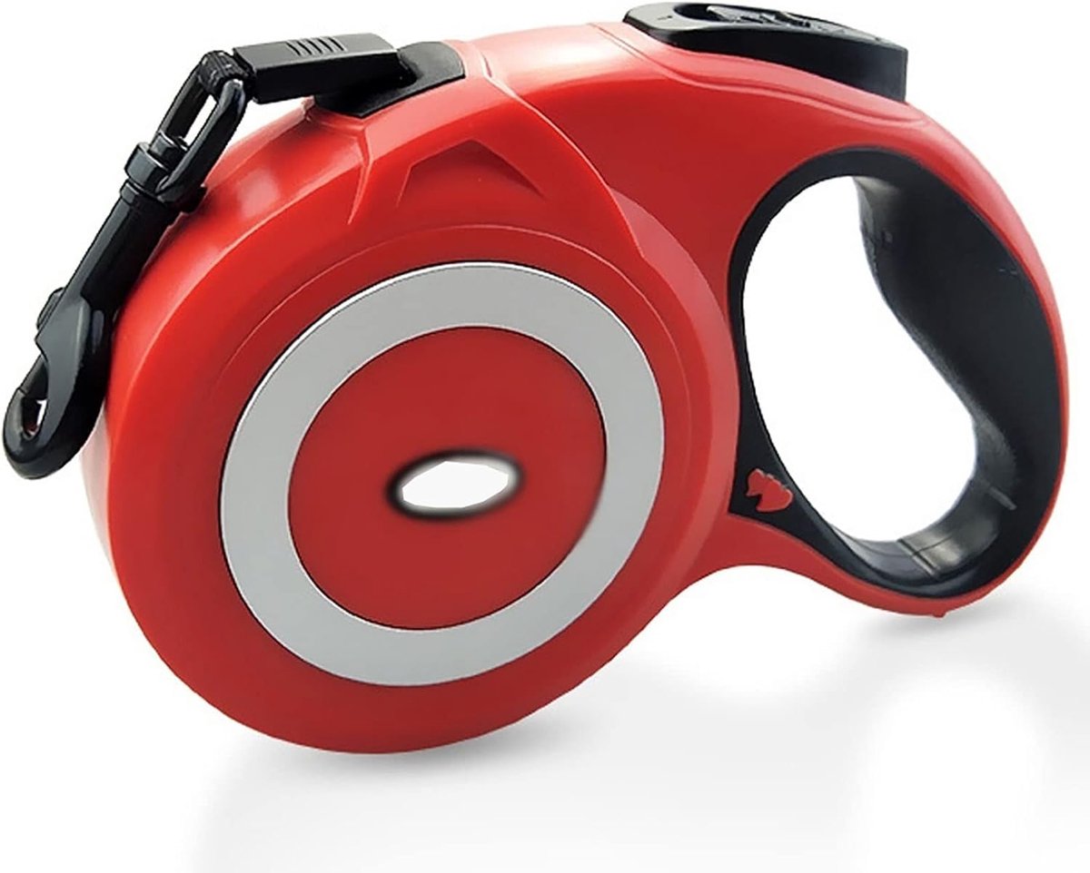 Intrekbare Hondenriem - Uitschuifbaar Lood - Comfortabel Wandelen - Antislip Handvat - 8 Meter - Rood