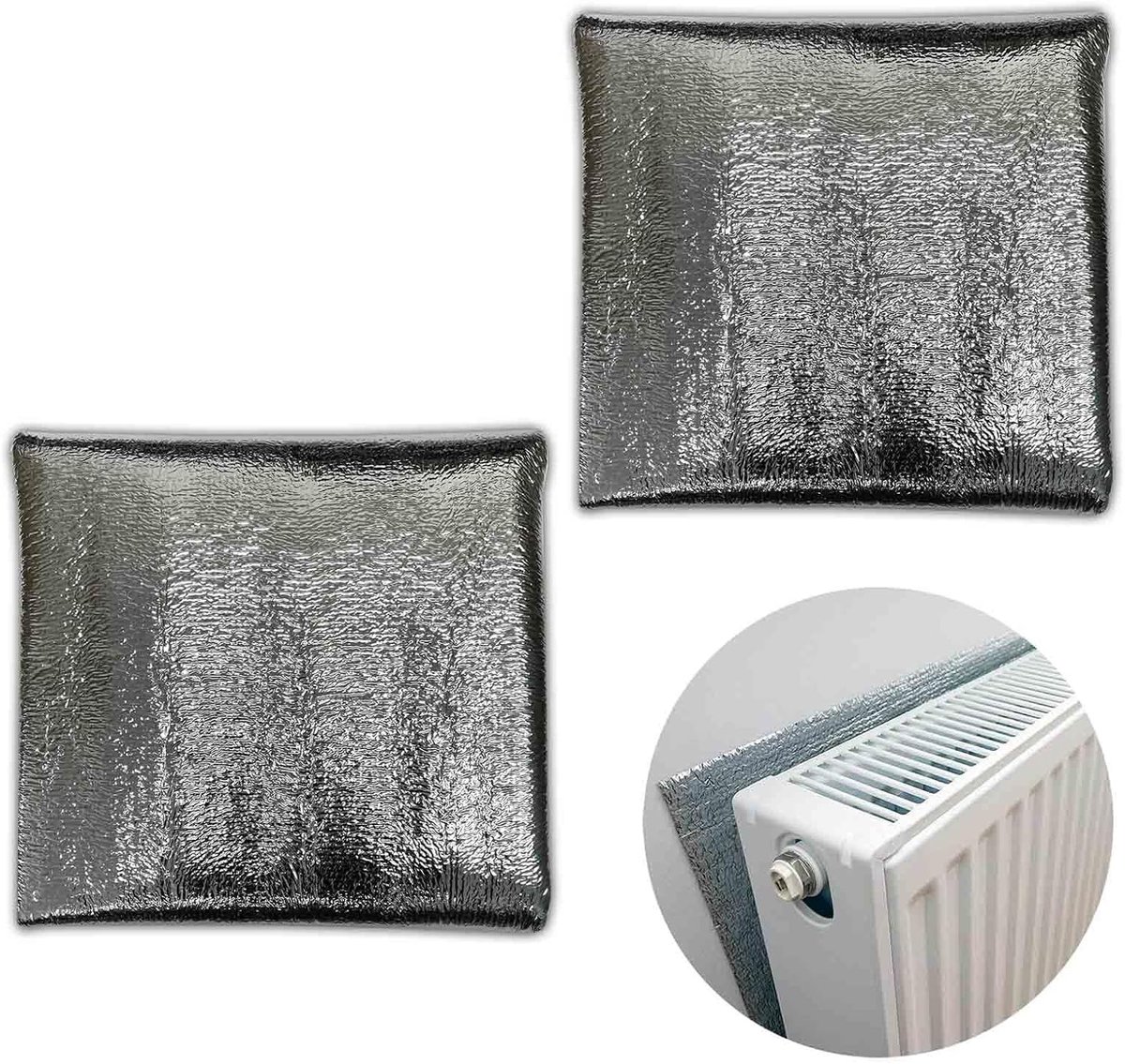 Radiatorfolie set - Isolatiefolie verwarming - Energie besparen - Op maat te snijden - 2 x 100x70 cm - Aluminium