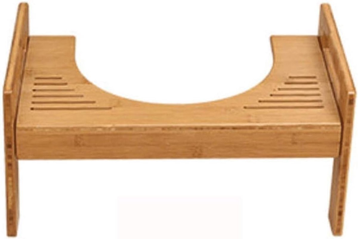 Toilet Voetenbank - Badkamer Kruk - Comfortabel Zitten - Verlicht Constipatie - 45.5x24x28cm - Bamboe