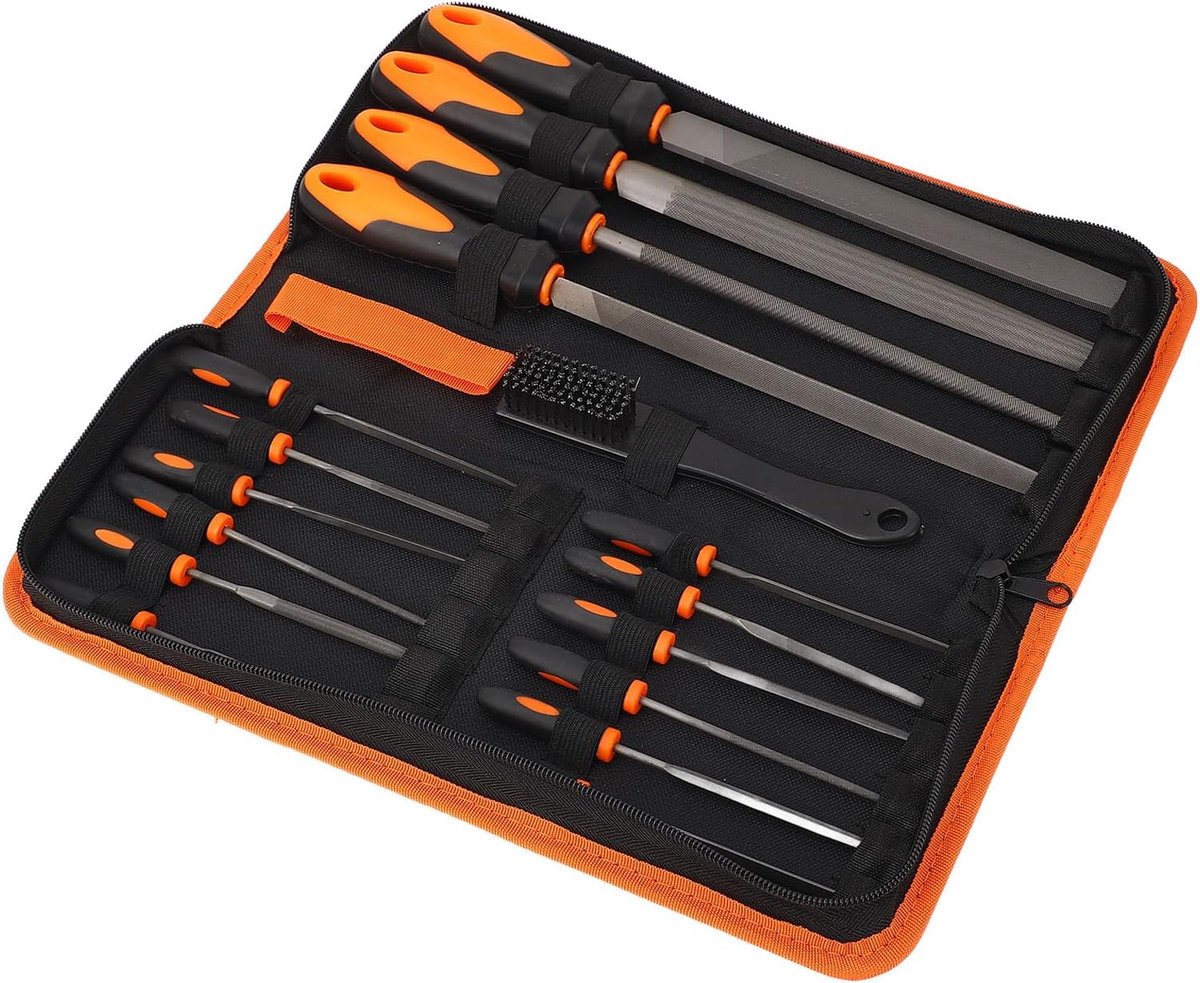 Vijlenset Handgereedschap - Metaal Hout - Precisie Vormgeving - 18 Delige Set - 35cm Lengte - Zwart Handvat