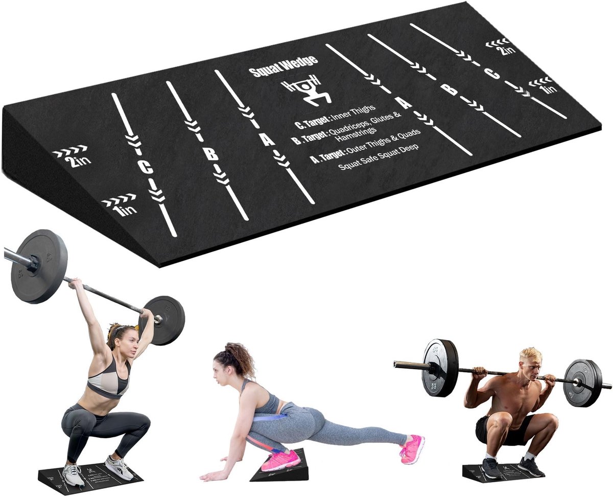 Dailygoods- Squat Wedge - Hielverhogende Schuine Board - Squat Block - Trainingshulpmiddel - Flexibiliteit/Mobiliteit Verbeteren - Geschikt voor Thuis Gym - Squatblok