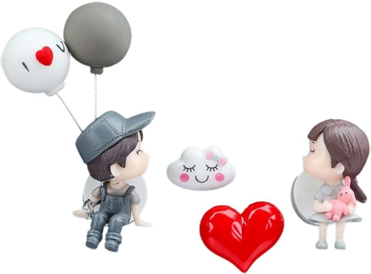 Auto Decoratie Figuren - Dashboard Poppetjes - Auto Interieur - Aromatherapie Functie - 11 x 7 x 4 cm - Grijs