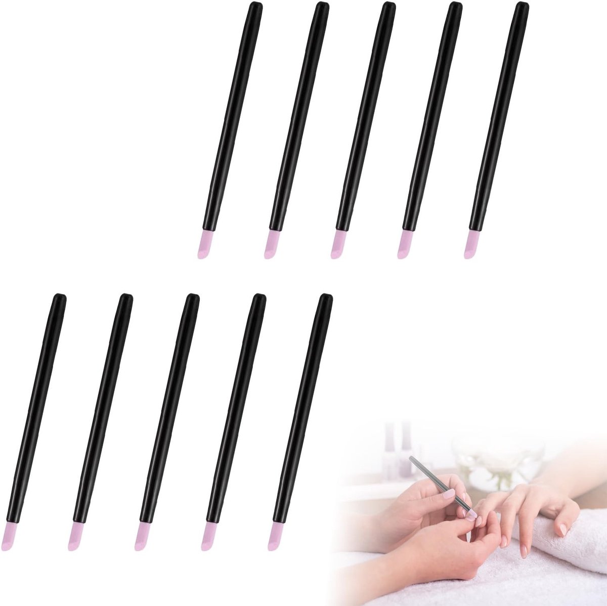 Dailygoods- Nagelvijl Set van 10 Stuks - Nagelriemvijl - Puimsteen Nagelvijl - Nagelschuurstift - Nagelverzorging - Hoogwaardig Kunststof - Nagelverzorgingsset