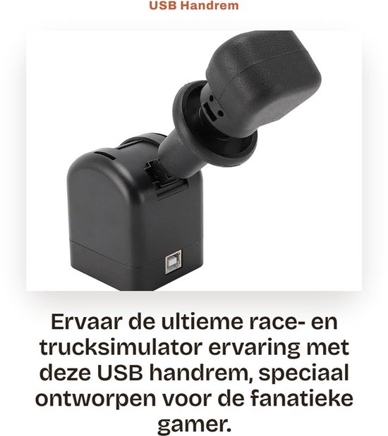 Solidchoice - Dailygoody - USB Handrem voor Gaming - Compatibel met G27 G29 G920 G923 - Zwart - Handrem voor Sim Racing - Voor Truck Simulator - USB PC Handrem van Solidchoice — afbeelding 2