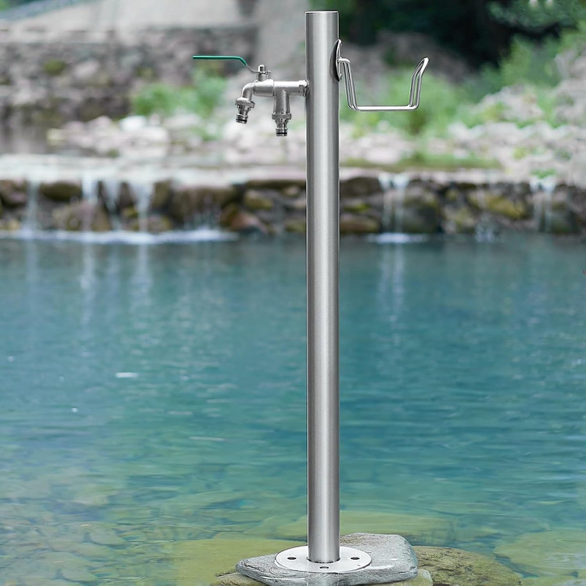 Tuinwaterkolom met Kraan - Buitenwaterpunt Fontein - Tuin Irrigatie - Vorstbestendig Roestvrij Staal - 50cm of 86cm - Zilver