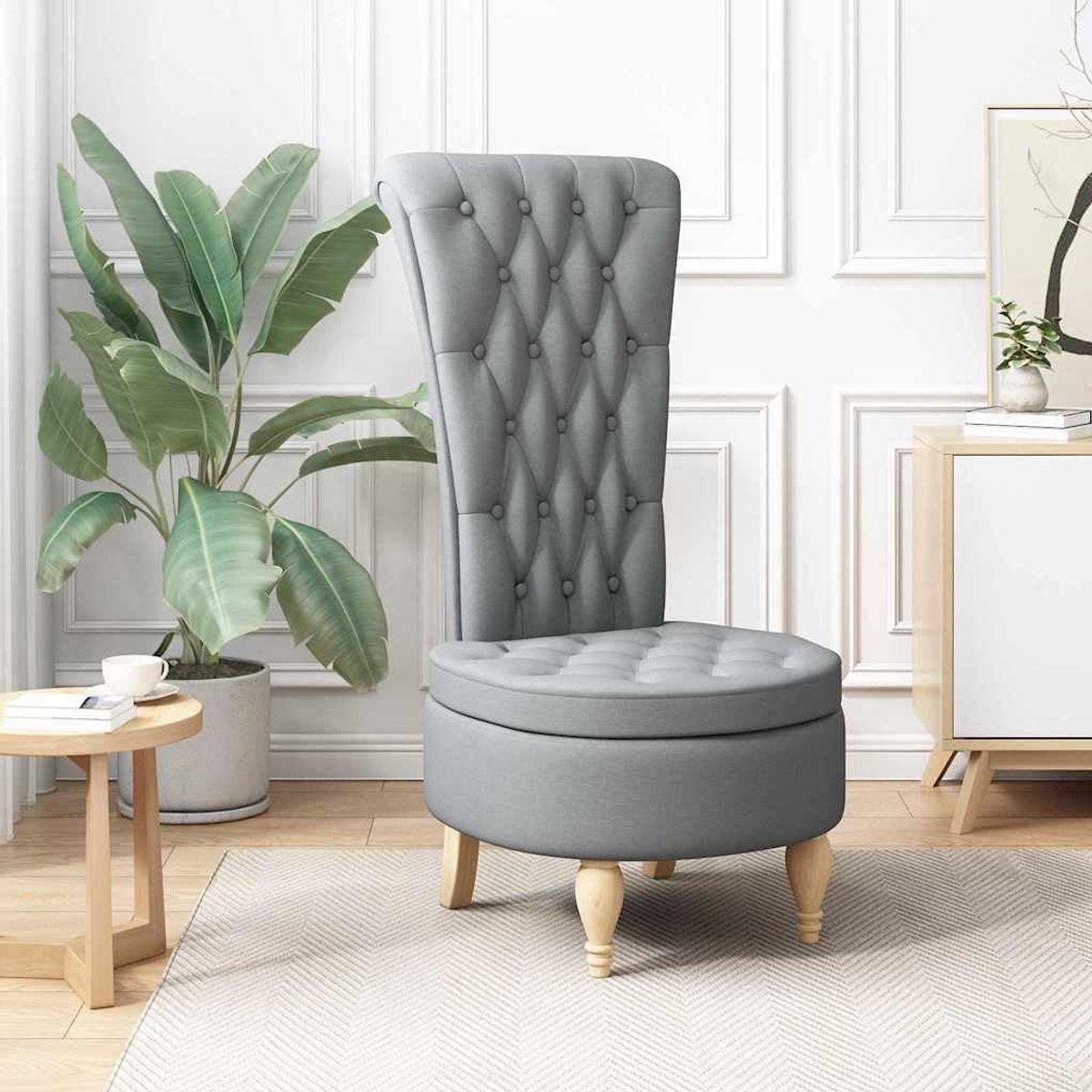 Fauteuil Stoffen - Loungestoel Woonkamer - Ontspannen Zitten - Hoge Rugleuning Ademend - 5