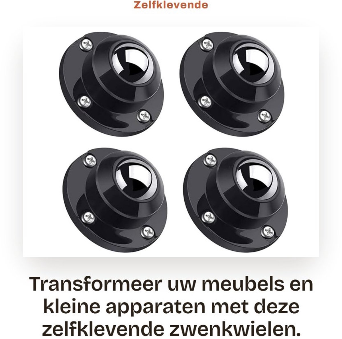 Dailygoods- Zwenkwielen 360° draaibaar - Zwenkwielen set van 4 - Meubelwielen