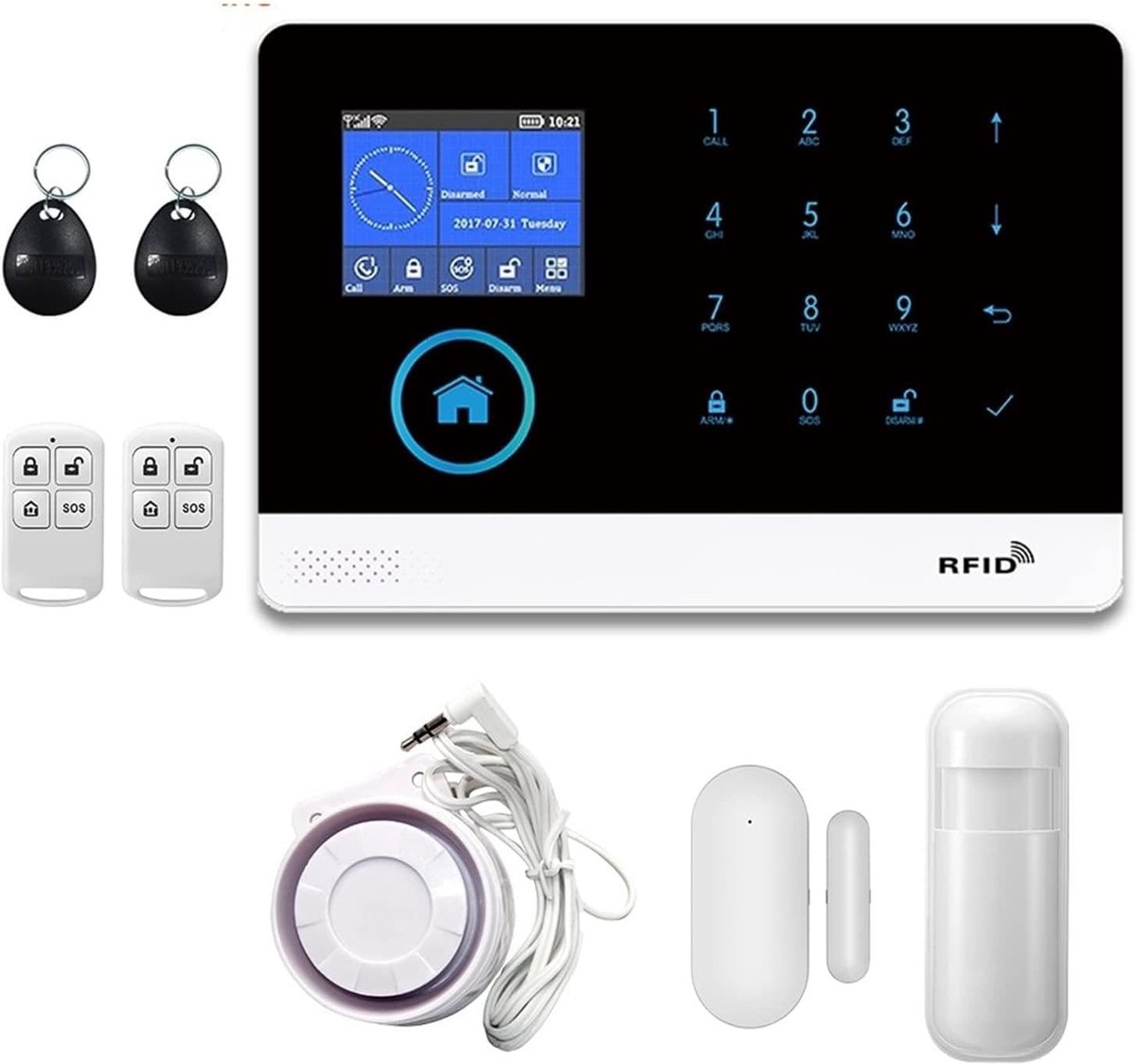 Alarmsysteem Kit - Draadloos Beveiliging - Thuisbeveiliging - App Bediening - 10 gram - Wit