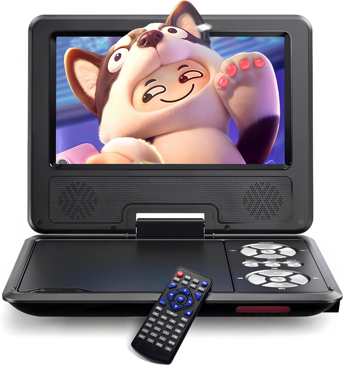 KAD® DVD Speler - 6 uur Batterijduur - Draagbare DVD Speler - Draagbare DVD Speler met Scherm - Zwart - 21cm x 16cm x 5cm