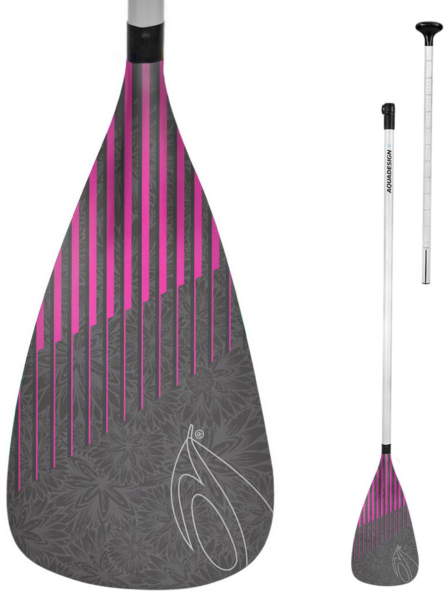Instinct Verstelbare Sup Peddel 2-Delig 160-220 Cm - Peddel Voor Stand Up Paddle - Aluminium Schacht - Nylon Blad Met Glasvezel - Roze