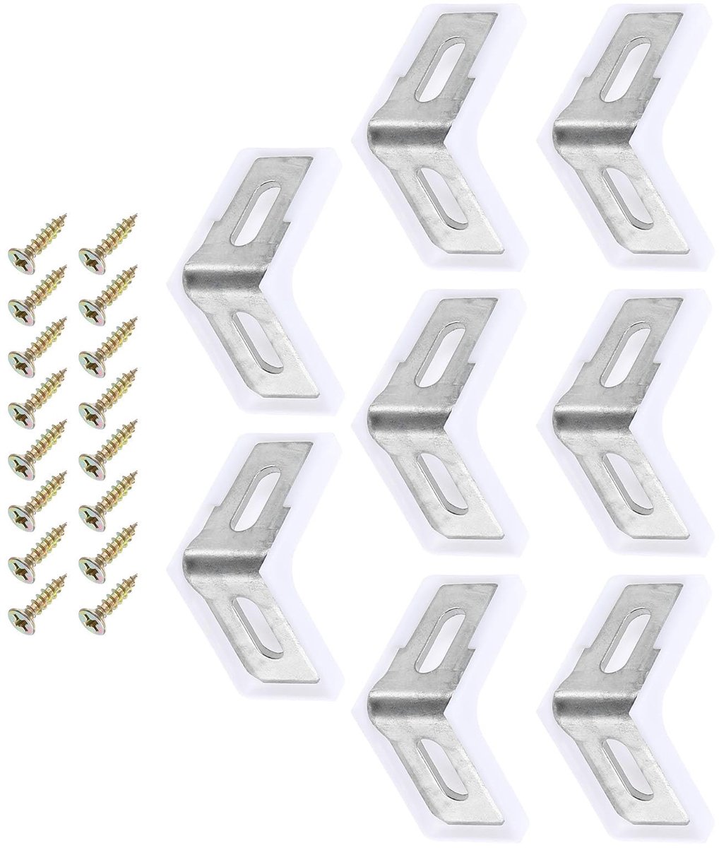 Dailygoods- Hoekbeugels 90 Graden - 8 Stuks - ABS Kunststof - L-vorm Haakse Plankbeugels - Meubelreparatie - Roestbestendig - 28 x 17,5 x 28 mm - Planksteunen