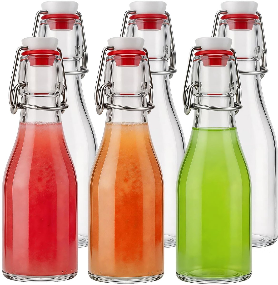 Dailygoods- Glazen Flessen 150 ml - Beugelfles - Luchtdicht - Lekvrij - Hoogwaardig Glas - Siliconen Pakkingen - Brouwfles