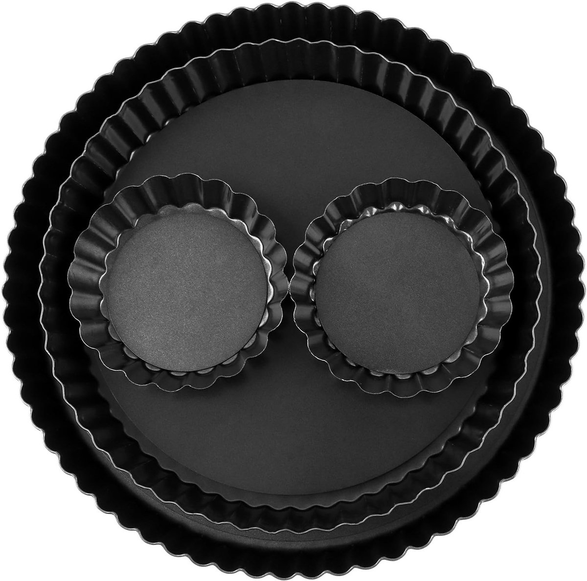 Dailygoods- Taartvorm met Hefbodem - 4 Stuks - Bakvormen - Bakvorm Rond - Bakvormen Siliconen - Taart bakken
