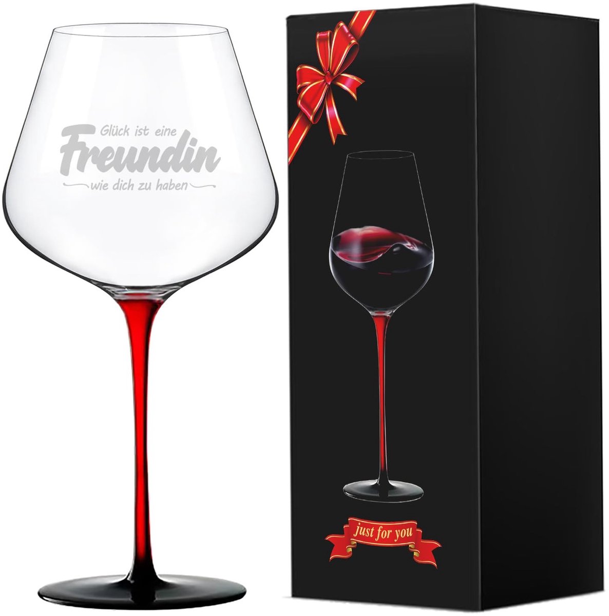 Dailygoods - Wijnglas met Gravure voor Vriendin - Geluk is een Vriendin zoals Jij
