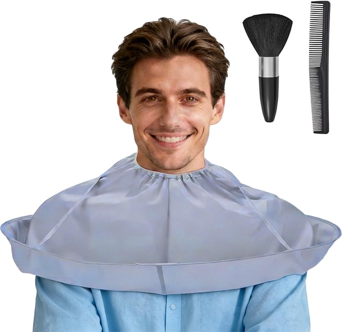 Dailygoods - HhBdy Kapperscape, kapperscape inclusief kam en borstel, kappercape, waterdicht, opvouwbaar, kappersmantel, universeel voor kapsalons thuis en kapsalons
