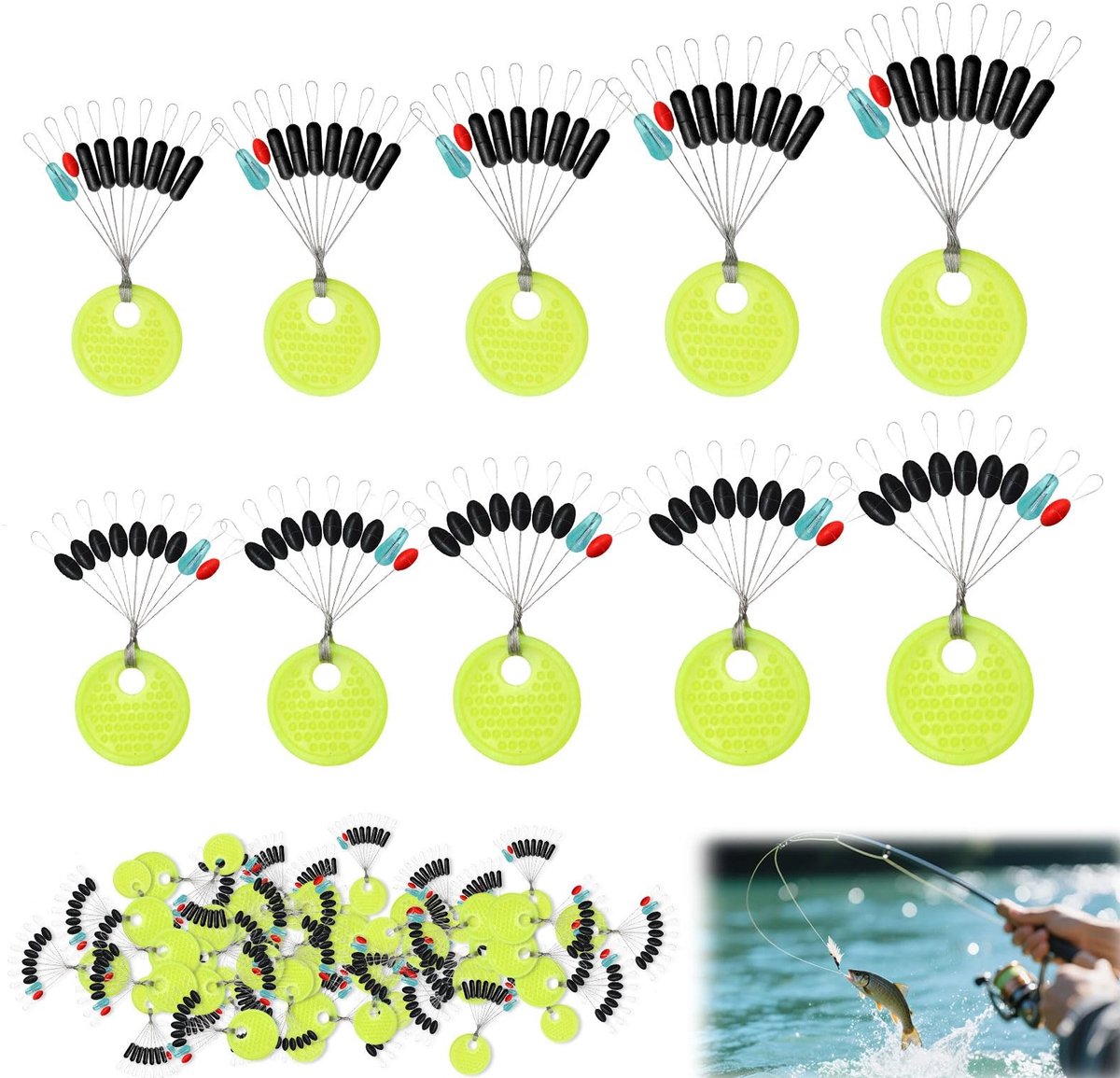 Dailygoods- Bobber Stopper 270 Stuks - Rubberen Stoppers - Float Stops - Vissen Accessoire - Lichtgewicht - Duurzaam Materiaal - Dobberstopper
