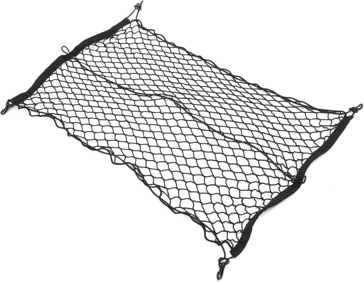 Kofferbak Net - Opbergnet - Auto Organiseren - Rekbaar Mesh - 90x60cm - Zwart
