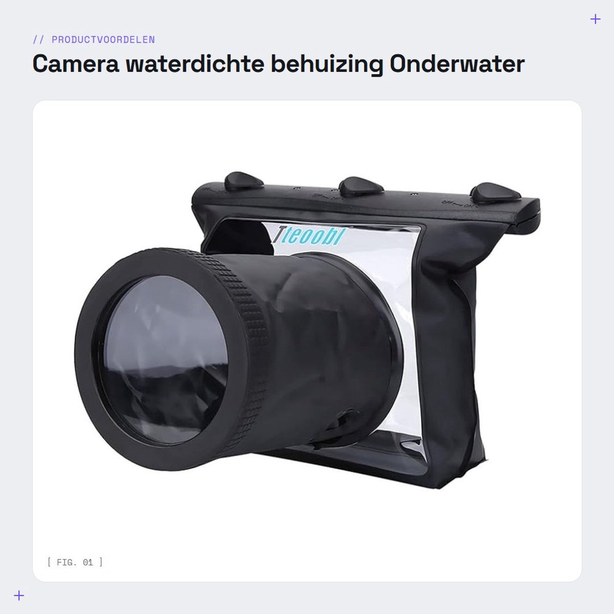 Dailygoods- Waterdichte Behuizing - Camera Tas - Geschikt voor SLR/DSLR - Onderwater tot 20 m - Transparant/Zwart - Materiaal PVC/PMMA/PC/ABS - Cameratas