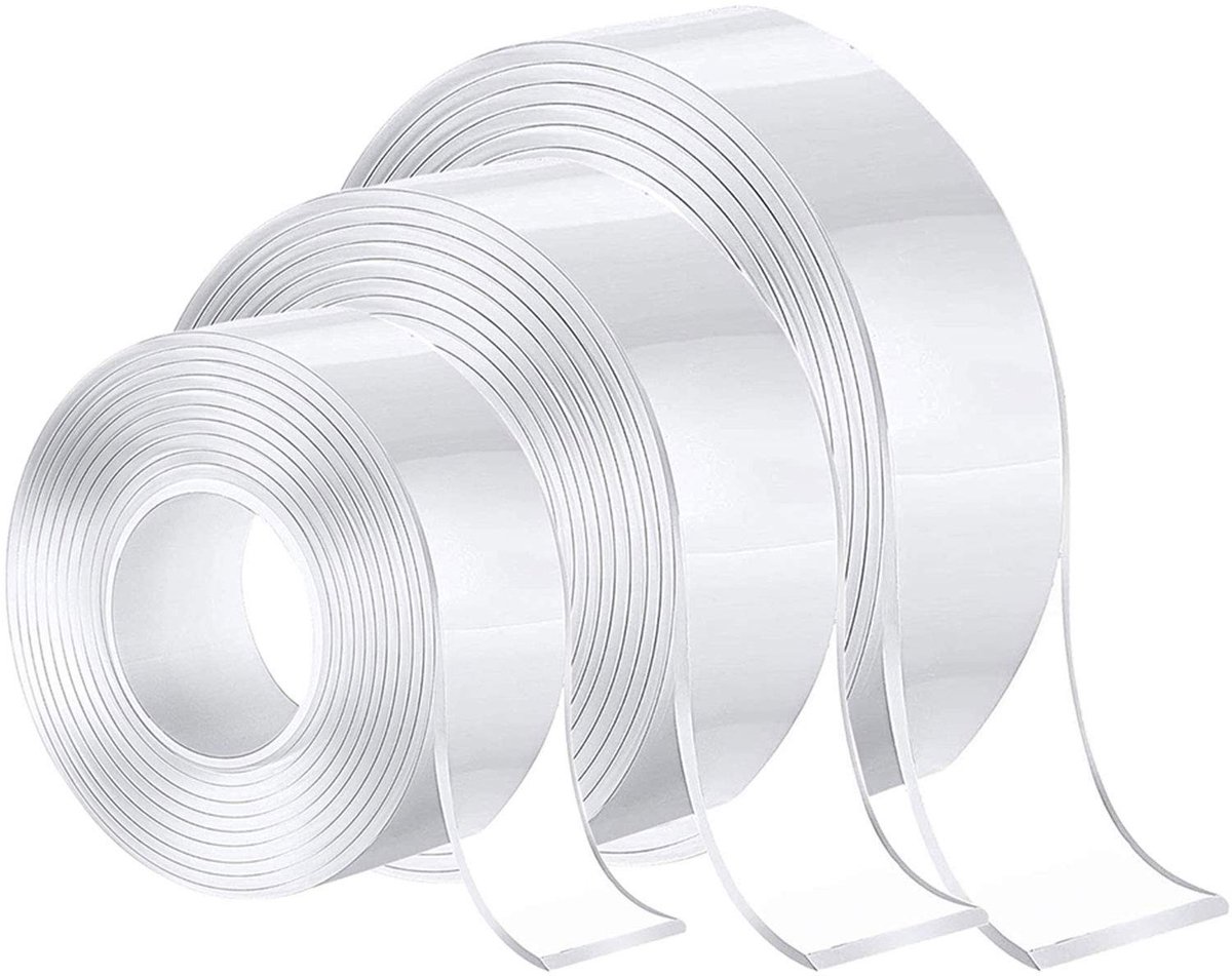 Dailygoods- Dubbelzijdige Plakband - Nano-dubbelzijdig - Wasbaar - Verwijderbaar - Multifunctioneel - Houdt tot 1 kg vast