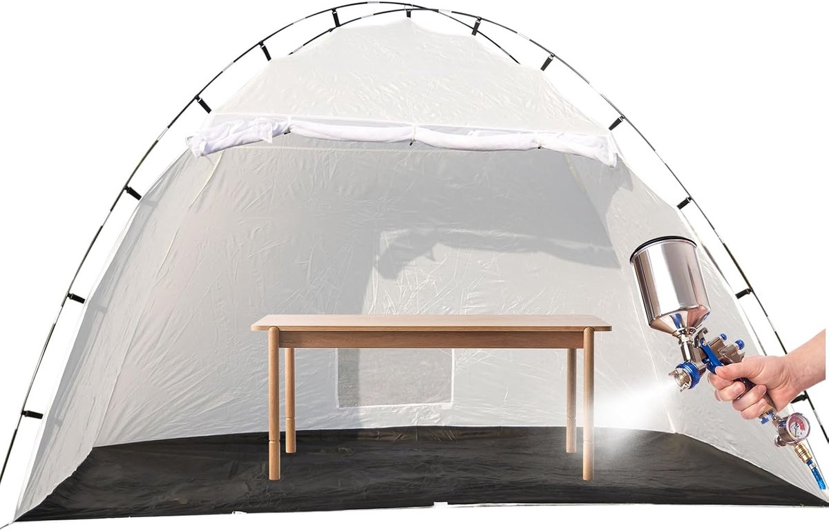Mobiele Verfkraam - Opvouwbare Tent - Buiten Schilderen - Winddicht Ontwerp - 240x183x183cm - Grijs