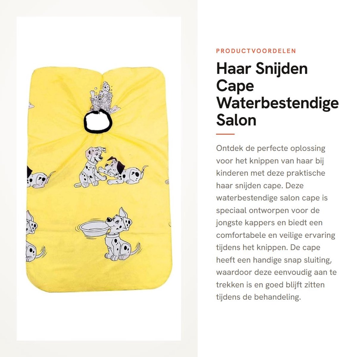 Dailygoods- Haarcape Waterbestendig - Kappersmantel Kinderen - Snap Sluiting - Kappersschort - Kids Haircut Cape - Hoogwaardige Kwaliteit