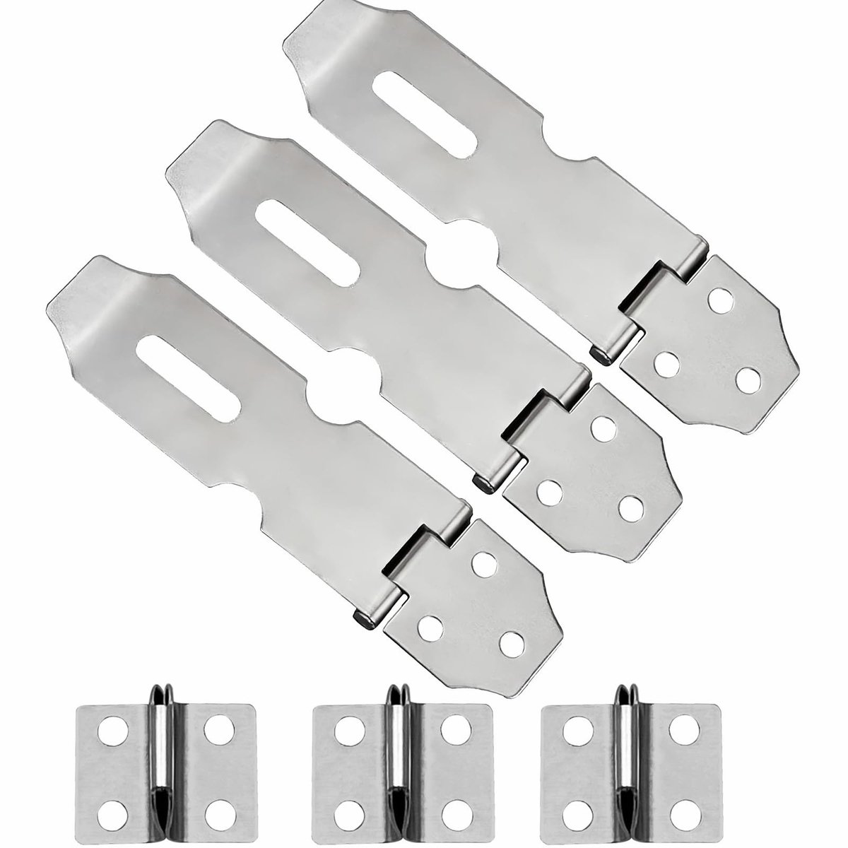 Dailygoods- Hangslot Heavy-Duty - Roestvrij Stalen Hasp - Deurslot - Vergrendeling - Montageaccessoires - Geschikt voor Deuren en Kasten