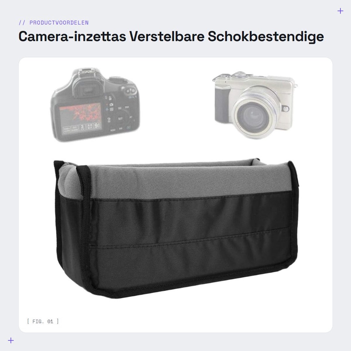 Dailygoods- Camera-inzettas Schokbestendig - Waterdicht - Verstelbare