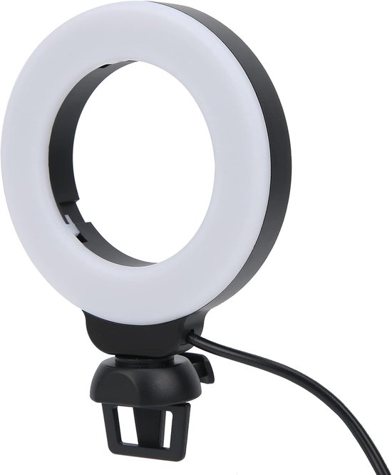 LED Ringlamp - Compacte Ringlamp - Online Vergaderen - Zacht Ooglicht - 4 Inch - Wit