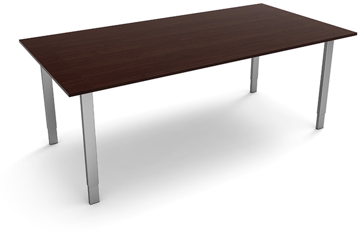 Kerkmann Vergadertafel Alpha bruin 200x100cm verstelbaar