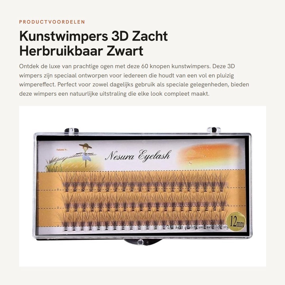 Dailygoods- Kunstwimpers 60 stuks - 3D Zacht - Herbruikbaar - Lichtgewicht - Pluizig Wimpereffect - Inclusief 1 Dienblad - Wimperextensions