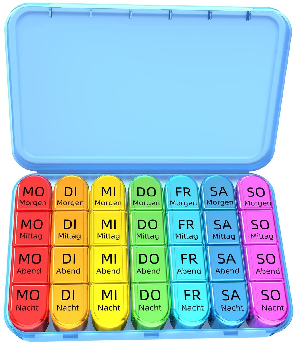 Dailygoods- Pillendoos 7 Dagen - Wekelijkse Pillendoos - 7 Vakken - Eenvoudig Ontwerp - Perfect voor Op Reis - Organiseer Medicijnen - Medicijnendoos