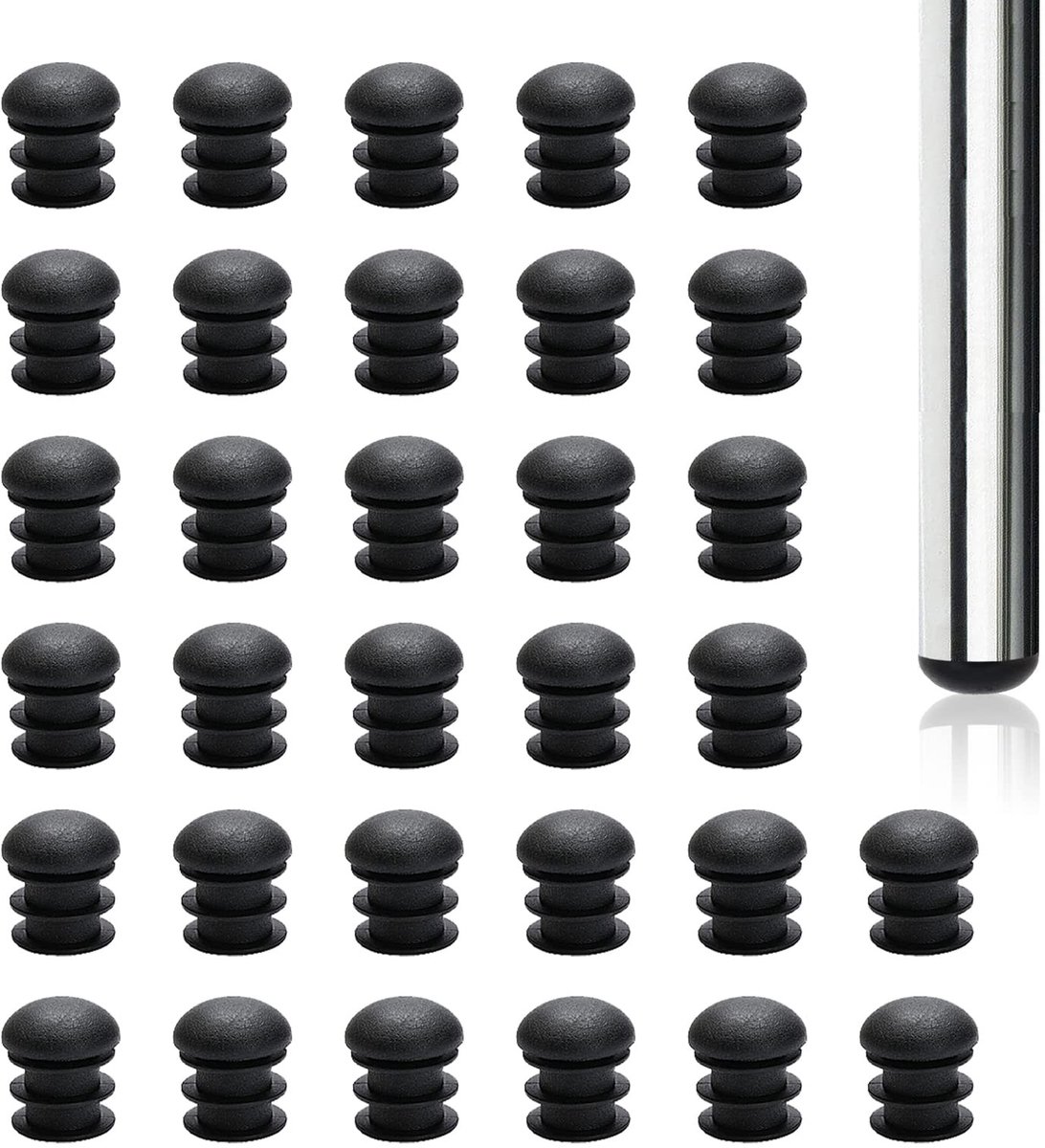 Dailygoods- Pijpplug 32 Stuks - Ronde Pluggen - Meubelstoppers - Slagvast - Vochtbestendig - Geschikt voor 19mm Buis - Meubelstopper