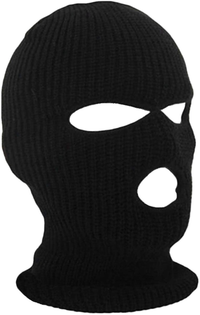 Dailygoods - Bivakmuts - Multifunctioneel - Zwart - Ademend - Warm en comfortabel - Geschikt voor uniseks-volwassenen - 3-gaats model