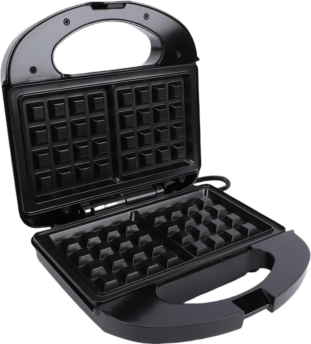 Wafelijzer - Wafelmaker - Ontbijt Maken - Dubbele Platen - 24 cm - Zwart
