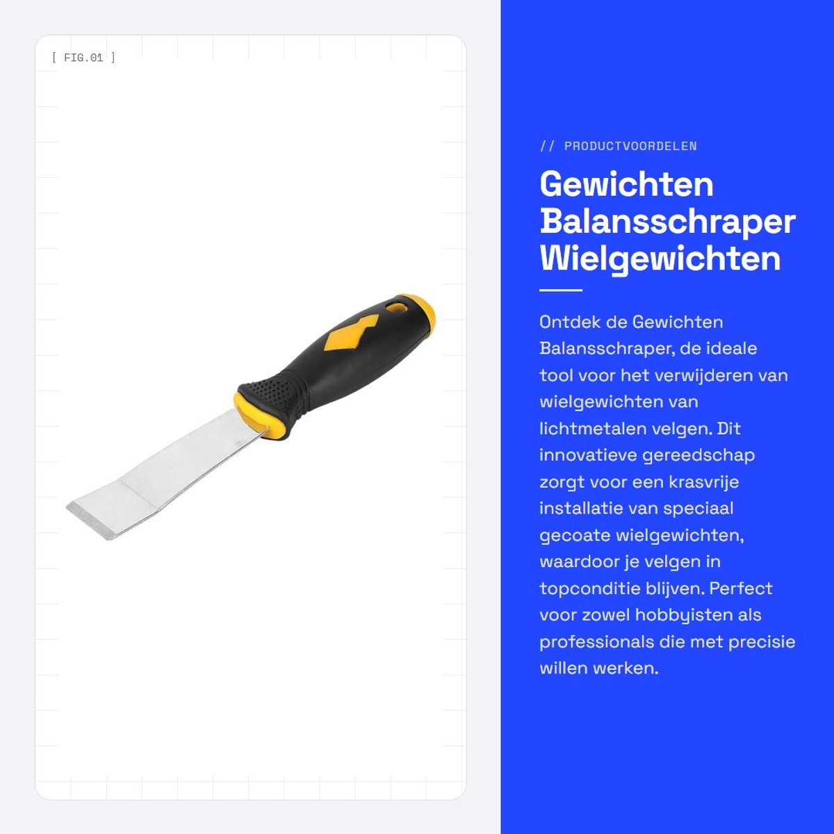 Dailygoods- Balansschraper Hoogwaardige Wielgewichtverwijderaar - Wielbalancerinstallatietool - Krasvrije Installatie - Chroom Vanadium Staal - Kunststof Handvat - 100% Nieuw