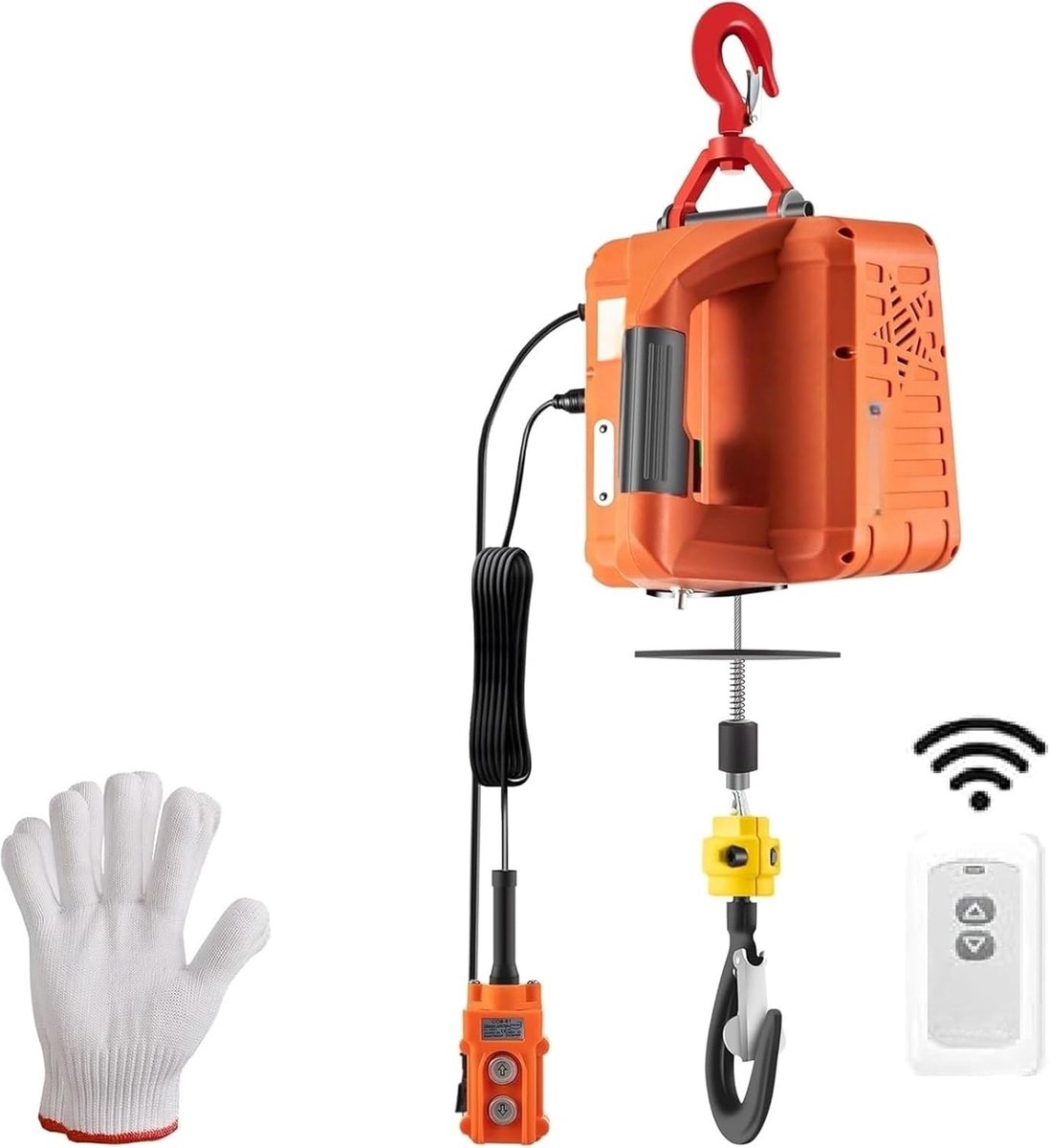 Elektrische takel - Mini kraan lier - Zware objecten tillen - Afstandsbediening - 500KG laadvermogen - Zilver
