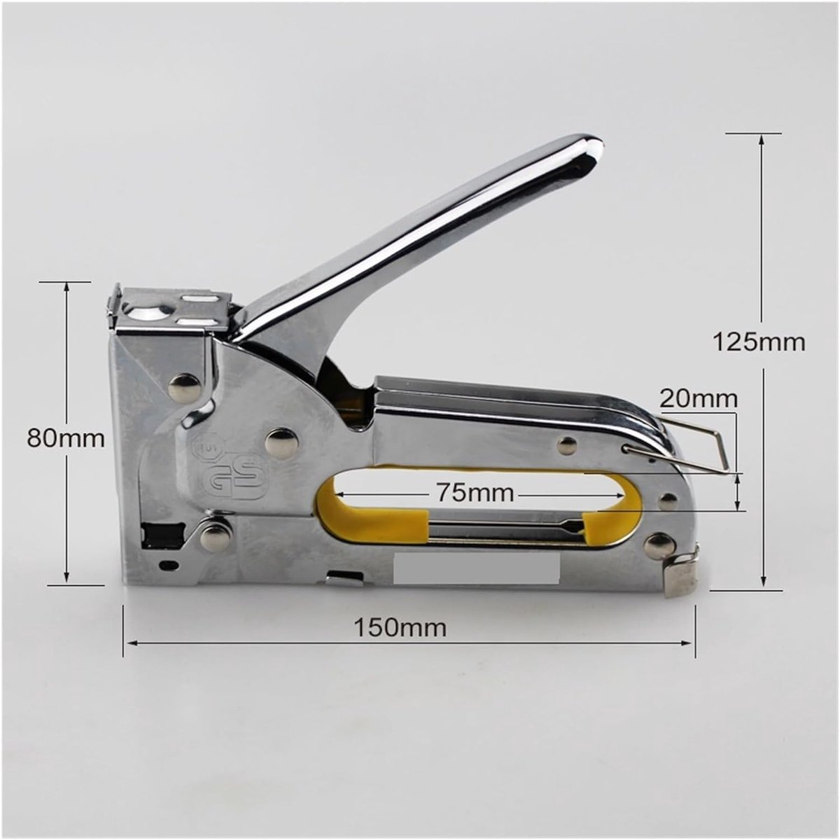 Handmatige nietmachine - Nietpistool tacker - Meubels stofferen - Volledig stalen constructie - 4-8mm nietjes - Verchroomd