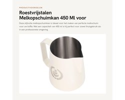 Dailygoods- Melkopschuimkan 450 Ml - Roestvrij Staal - Drupless Pouring Design - Compact Formaat - Ideaal voor Latte Art - Duurzaam Materiaal - Koffiekannetje