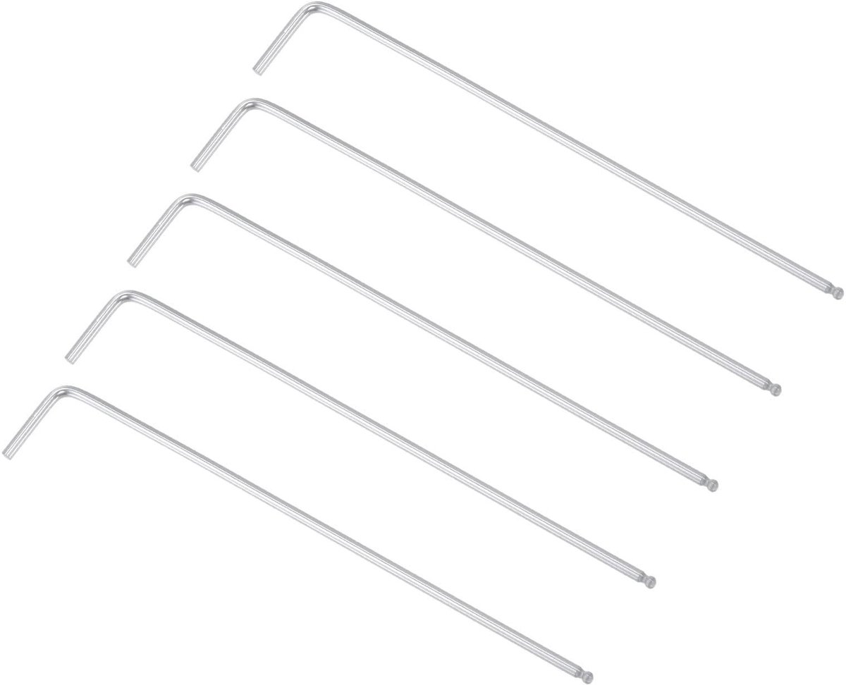 Dailygoods- Inbussleutelset 5 Stuks - Kogeluiteinden - Chroom-Vanadium Staal - Duurzaam - Precisie - Voor Huishoudelijke DIY