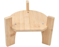 Dailygoods - volumoon Drankdispenserhouder, draagbare waterdispenserhouder met ronde basis, robuuste drankhouder van glas, houder voor waterkoker van bamboe voor thuis, bruiloften, feesten