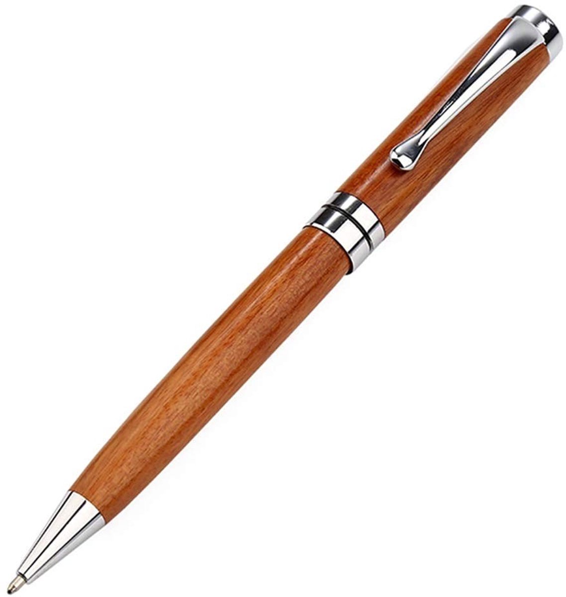 Dailygoods - Elegante Houten Balpen met Intrekbare Rollerball