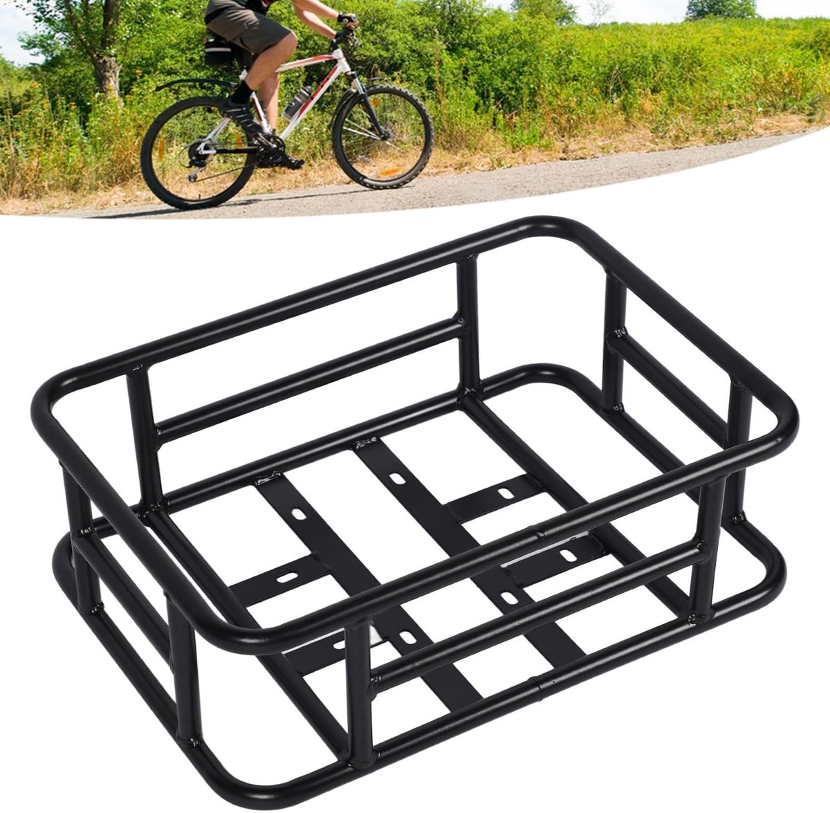 Dailygoods- Achterfietsmand Grote Capaciteit - Waterdichte Fietsmand - Roestvrij Stalen Fietsrugopbergmand - Eenvoudige Installatie - Universale Compatibiliteit - IJzeren Frame